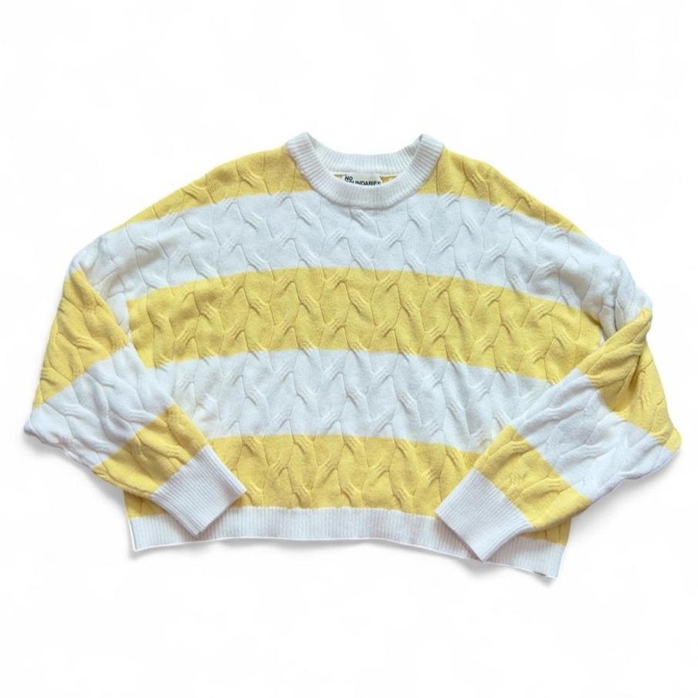 No Boundaries Yellow & White Striped Sweater Size XL